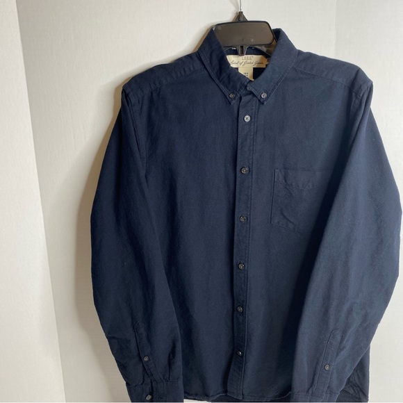 Mens H&M L.O.G.G. Label of Graded Goods Long Sleeve Button Down Black Shirt Sz M - Picture 2 of 9